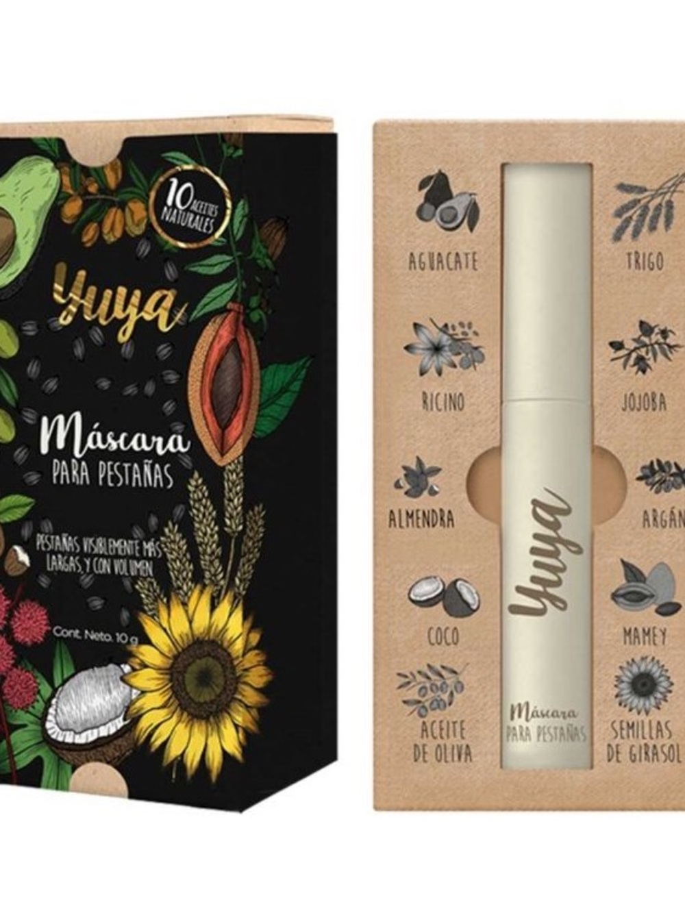 Yuya Máscara para Pestañas - Beige y Negro - ( 2 unidades )- 2 pax